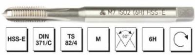 HSS - E DIN 371/C Metrik Normal Vidalı Düz Kanallı Makina Kılavuzu - 1