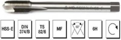 HSS - E DIN 374/B Metrik İnce Vidalı Eğik Ağız Bilemeli Makina Kılavuzu - 1