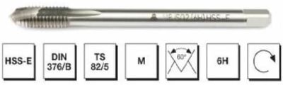 HSS - E DIN 376/B Metrik Normal Vidalı Eğik Ağız Bilemeli Makina Kılavuzu - 1