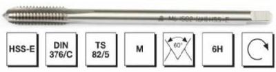 HSS - E DIN 376/C Metrik Normal Vidalı Düz Kanallı Makina Kılavuzu - 1