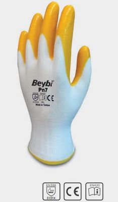 Yarı Nitril Kaplı Örgü Polyester Eldiven- Pn7 - 1