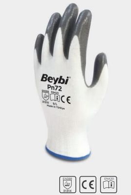 Yarı Nitril Kaplı Örgü Polyester Eldiven-Pn72 - 1